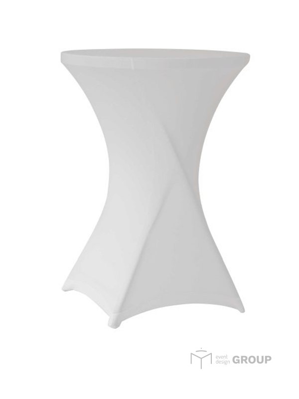 Obrus elastyczny na stół koktajlowy, biały